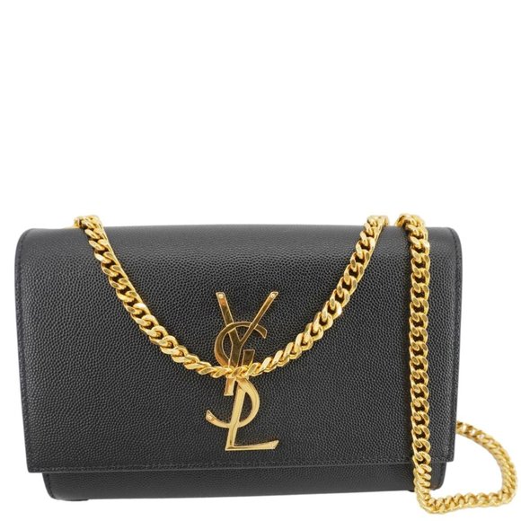 Yves Saint Laurent Handbags - Yves Saint Laurent  Kate Grain De Poudre Leather Chain Crossbody Bag Black